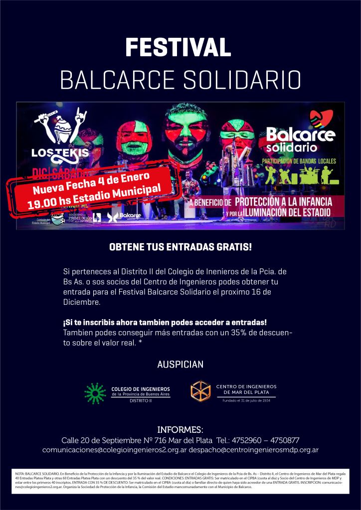 BALCARCE SOLIDARIO NUEVA FECHA comprimidop