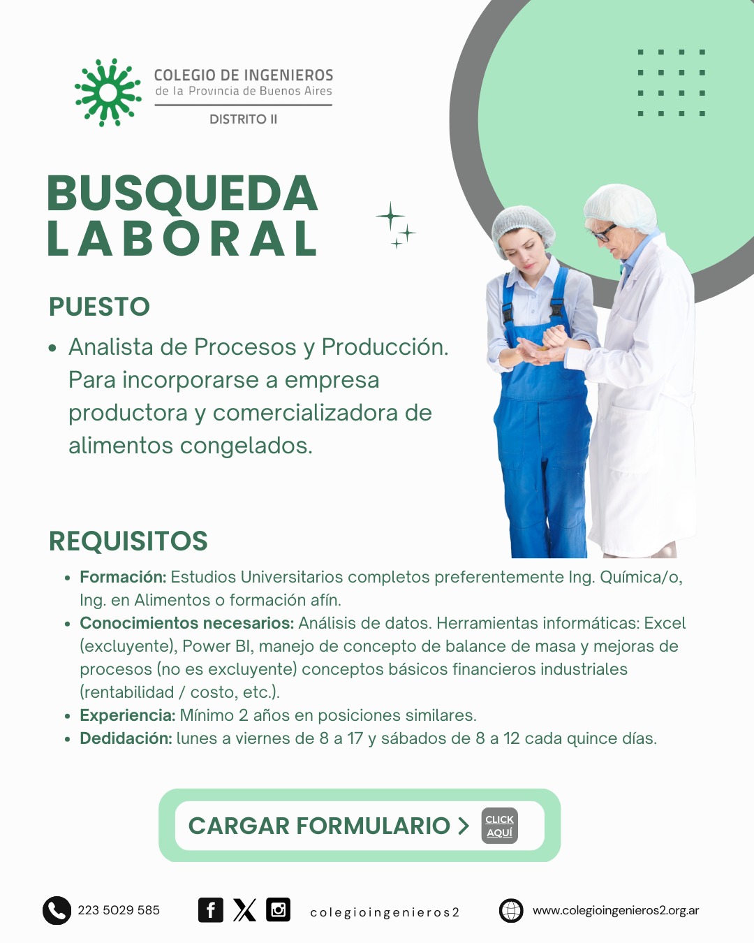 ING. QUÍMICO O EN ALILIMENTOS